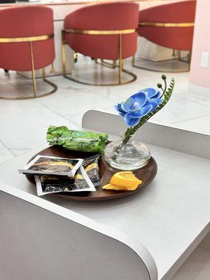 Set up for the CBD pedicure