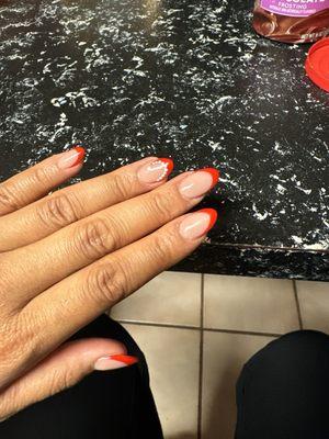 red tips w santa hat