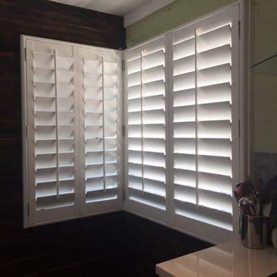 Shutter crafters did all of the windows in our mid century modern home. This window was no easy job but they did it perfectly!!