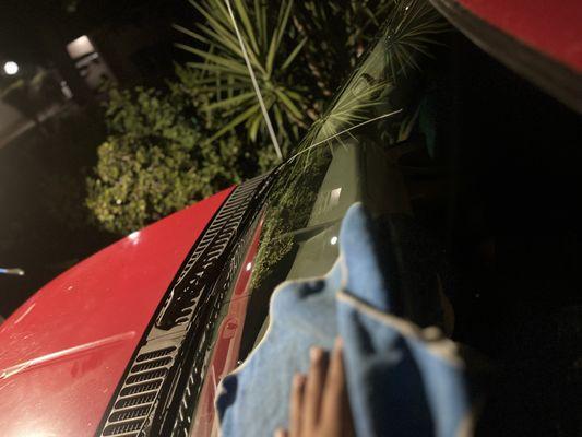 Front clean and exterior hand dry for that sleek shiny look.