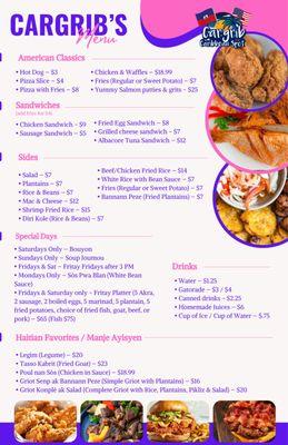 Our menu