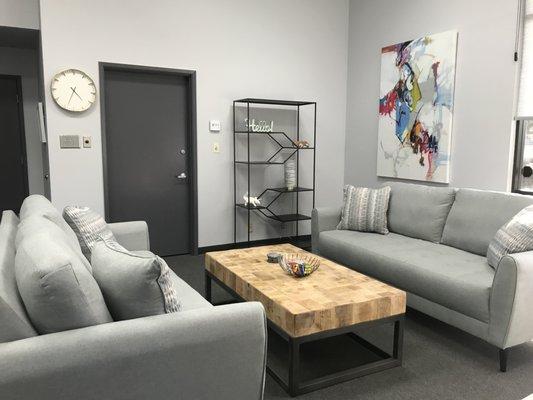 Our main treatment area. Its welcoming and comfortable