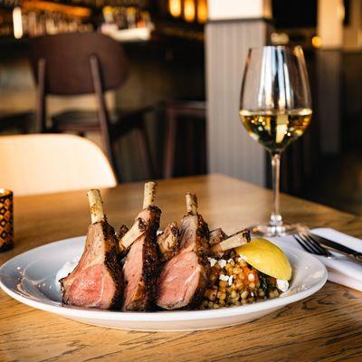 Herb-crusted lamb chops, tzatziki, lemon - One of Pullman's favorites!