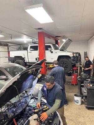 Mechanics hard at work!