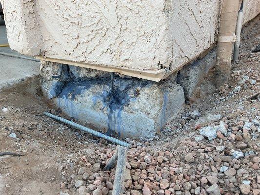 Stem Wall repair in progress