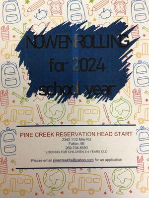 Pine Creek Reservation Head Start