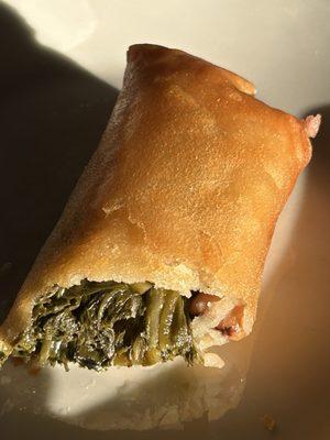 Southern egg roll (collard greens, black eyed peas) with chili Thai sauce - surprisingly good