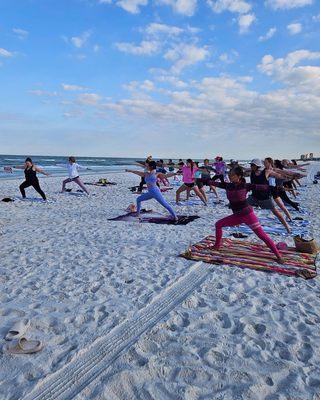Yoga on the beautiful beach
