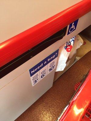 Bags are at a premium ... bring your own or pay the price! Actually not a bad idea for our environment!!!