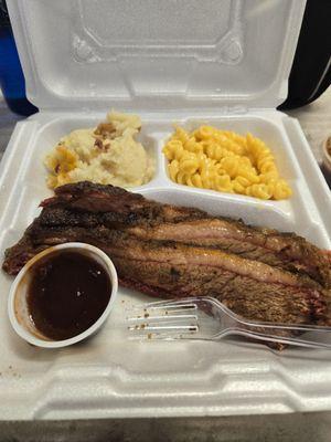Dry brisket sad "loaded" potatoes
