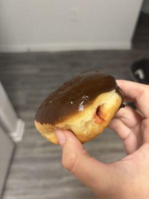 Chocolate frosted filled with raspberry