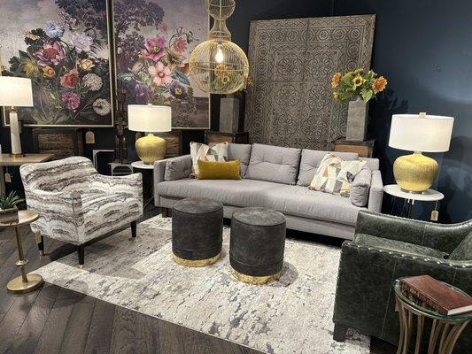 Marley Sofa, Alexander Chair, Piper Ottomans