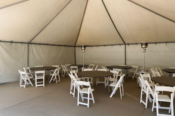 Chair/Tables and Tent set up.