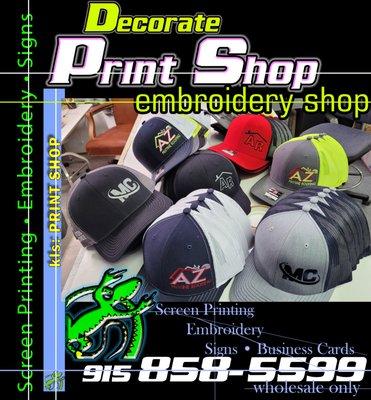 hats / caps embroidery