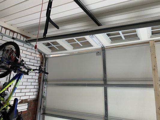 Garage door fell/came off track two times. I discussed and asked if it was installed correctly. It was not and had to call someone else fix