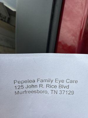 Pepelea Family Eye Care