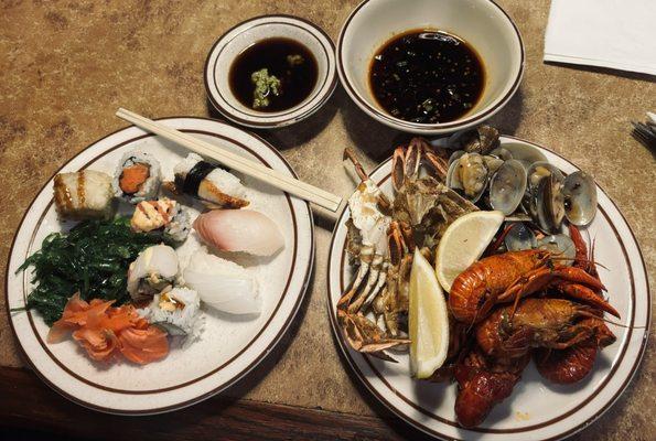 Wonderful fried blue crab and head-on shrimp! Nice sized crawfish as well! Great buffet for the price! It's a win!