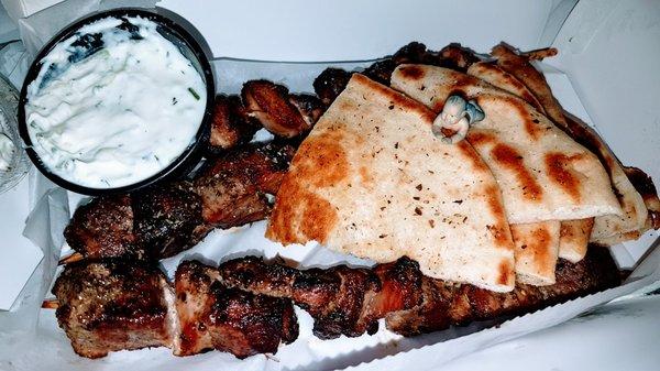 Pork and Chicken Souvlaki Sticks