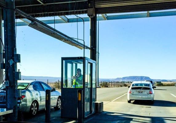 He's letting me through - whoo hoo!