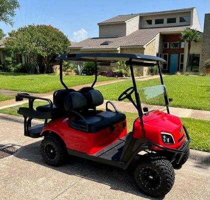 This is actually a 2017 EZGO with almost everything new. The 2 inch lift doesn't look as sharp as the 4 but it's so easy to slide in/out