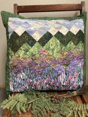 Lupine art pillow, 20". Bring a bit of Lake Tahoe into any room in your home.