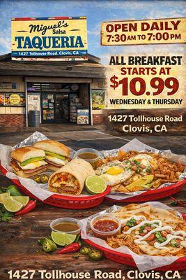 Every Wednesday and Thursday!