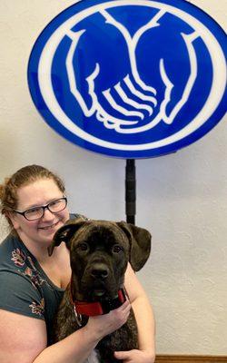 Jessica Dokey - Licensed Sales Professional and her dog, Groot