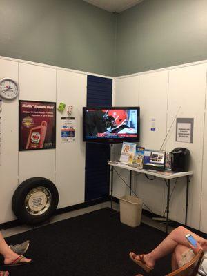 Big screen tv in waiting area