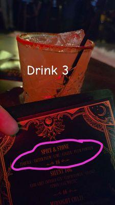 Fantastic tequila drinkv Spice & Stone. Plum powder is one of my new favorites.