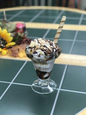 The Baby Baron - Bryers Natural vanilla ice cream with coffee, caramel, chocolate and white chocolate