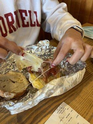 Roundhouse bagel with paper