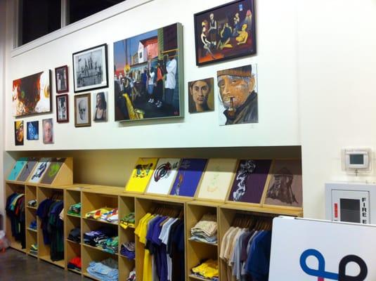 Our art apparel line available at cmd+p studio gallery