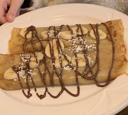 Banana Nutella crepes.