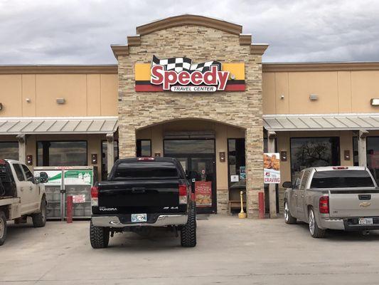 Front of gas station/store.