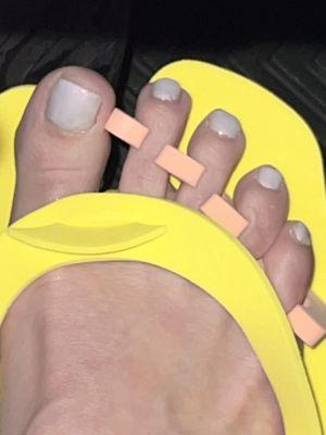 I forgot my sandals, I had a regular polish and didn't want to put on my boots.