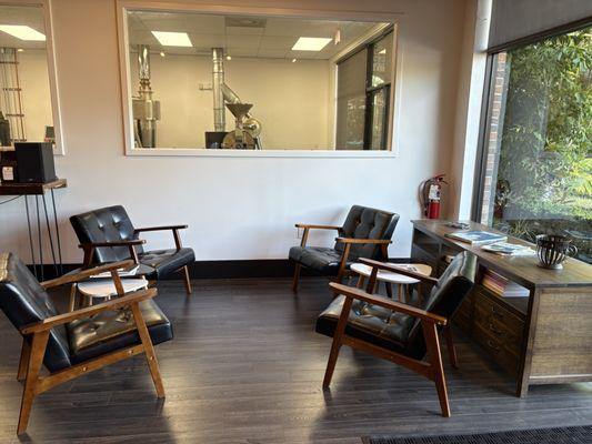 One of 2 seating areas for 4