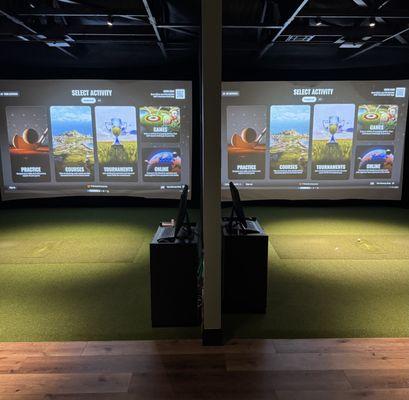 The Fairway Club has 2 oversized bays, high ceilings, plush turf, premium impact screens, 4k projectors and the lastest Trackman iO devices.