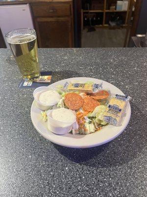 Salad that came with the Eroni Special. And the reference delicious Pilsner!