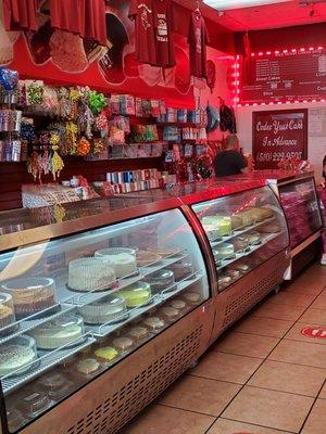 Inside bakery counter