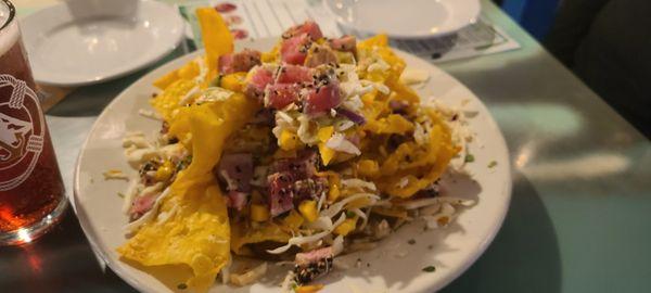 Ahi tuna nachos