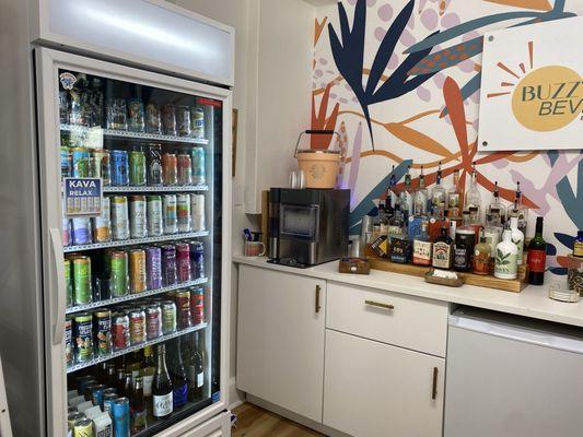 Samples of non-alcoholic spirits