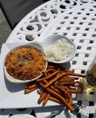 Baked lobster seafood casserole