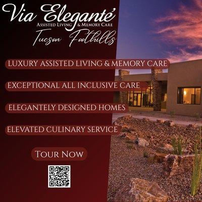 Experience Luxury Assisted Living & Memory Care at Via Elegante Tucson Foothills