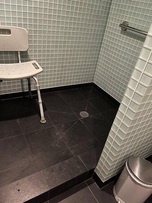 The slate floor in my shower is stained and the grout has turned white. It needs to be refinished and sealed