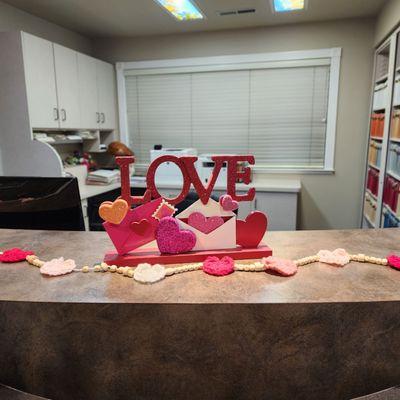 I love how festive it is in Dr. Evans office.