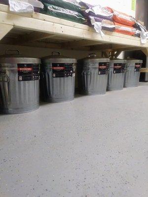 Behren's 10-gallon metal feed bins