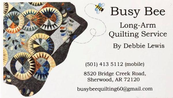 Busy Bee Long-Arm Quilting Services By Debbie Lewis