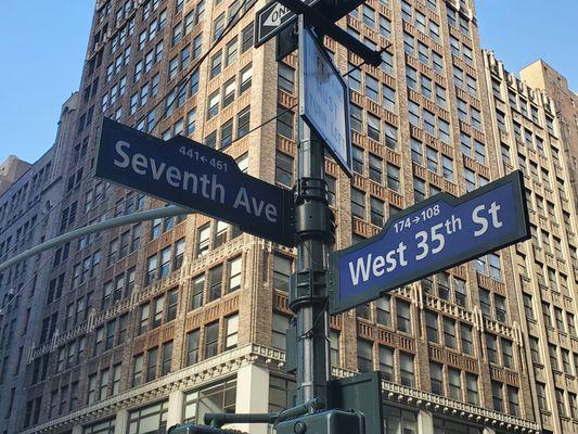On the East side of 7th Avenue between 35th and 36th Street.