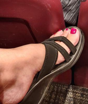 Pretty color for fall pedicure.