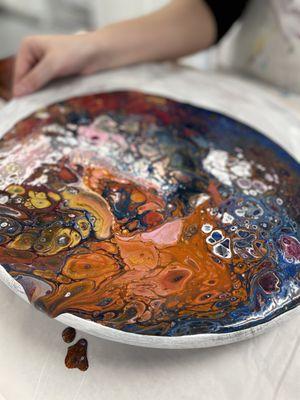 Fluid painting a lazy susan